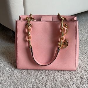 Michael Kors Saffiano Leather pink satchel